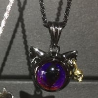 【特別カラー！！】★蛇骨堂限定★ むらさきの黒にゃんぴすペンダント