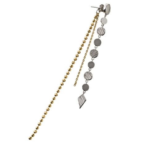 サークルチェインピアス（K18メッキ）［Elenore］
