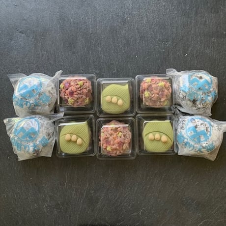 季節の上生菓子　2種類ｘ3セット（６個）＆福巡り大福４個　合計10個を2箱：冷凍　　原材料表示