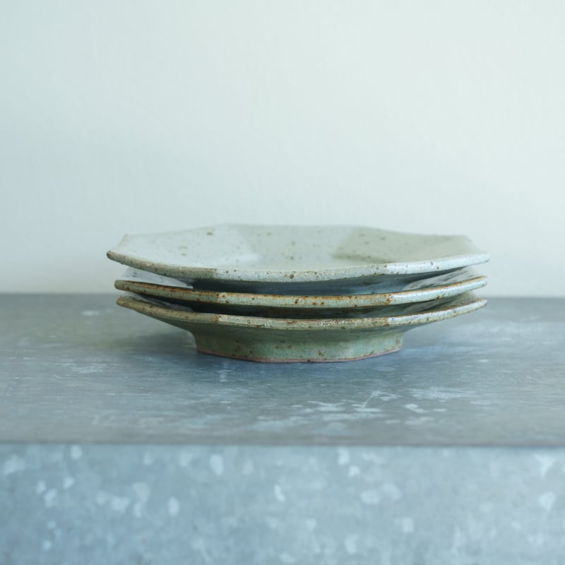 柏井 羊 / 八角皿【土灰釉】Φ19cm | Gallery KIANU