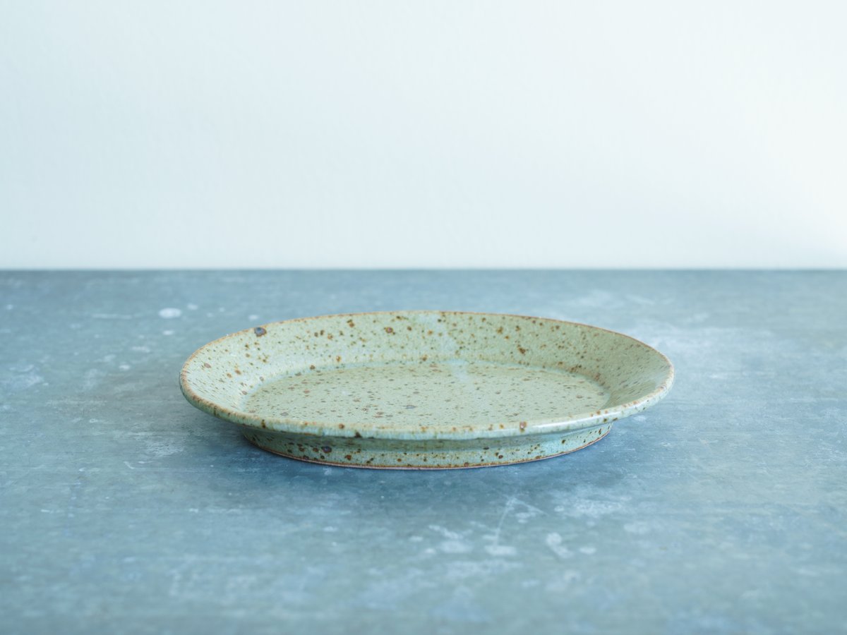 柏井 羊 / オーバル皿【土灰釉】M | Gallery KIANU