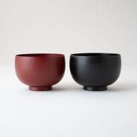 山岸　厚夫　まり汁椀（刷毛目 根来・曙）【錦壽】