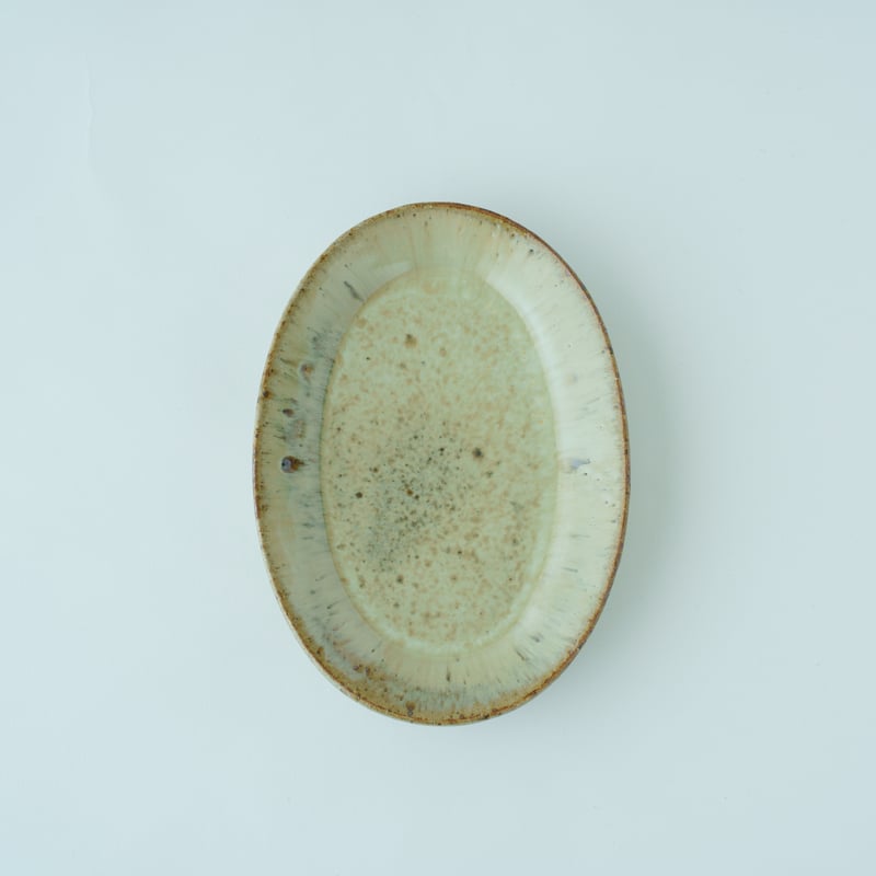 柏井 羊 / オーバル皿【藁灰釉】S | Gallery KIANU
