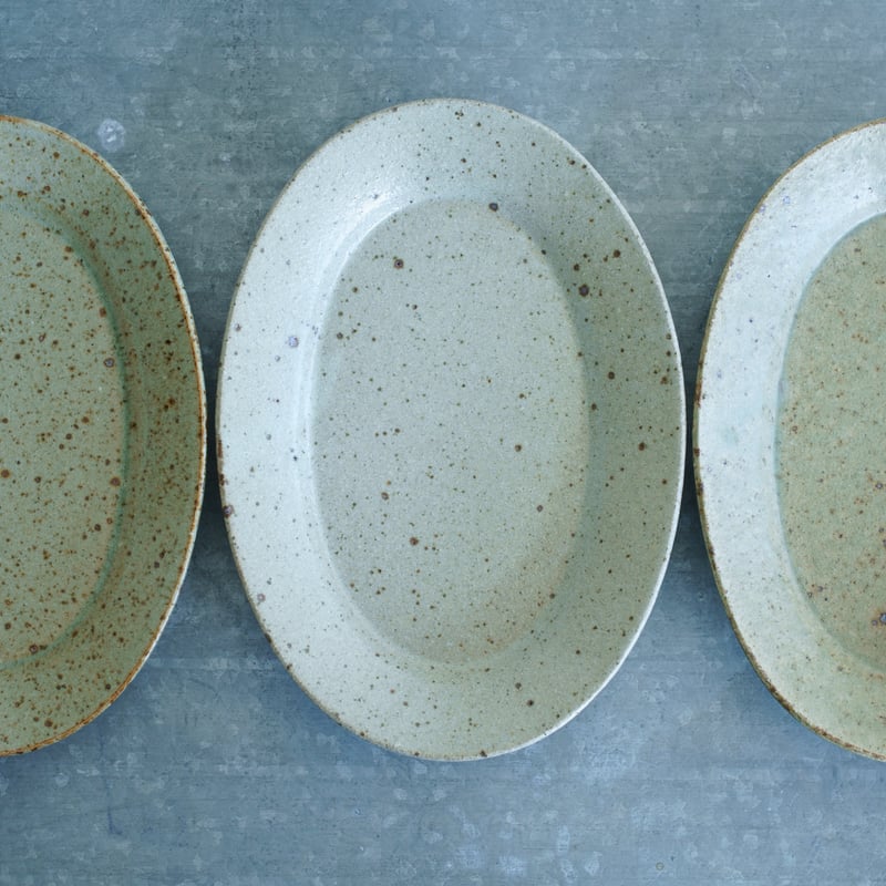 ✤1924年以前✤2級品マイセン✤『金彩オーバルレリーフ皿』 柏井 羊 / オーバル皿【翡翠釉】M | Gallery KIANU