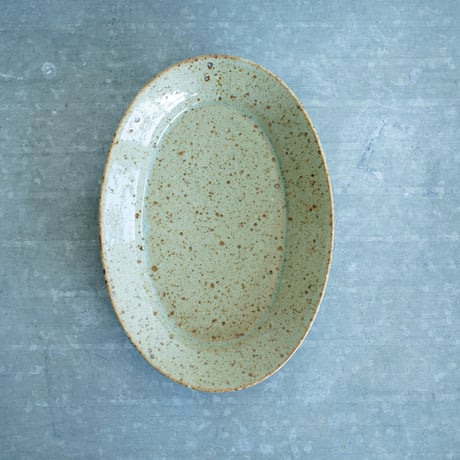 柏井 羊 / オーバル皿【土灰釉】M