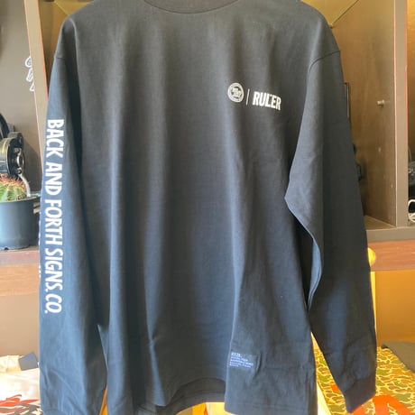 RULERxBACK AND FORTH SIGNS CO Wネーム L/S Tシャツ