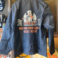 RULERxBACK AND FORTH SIGNS CO WネームコーチJKT