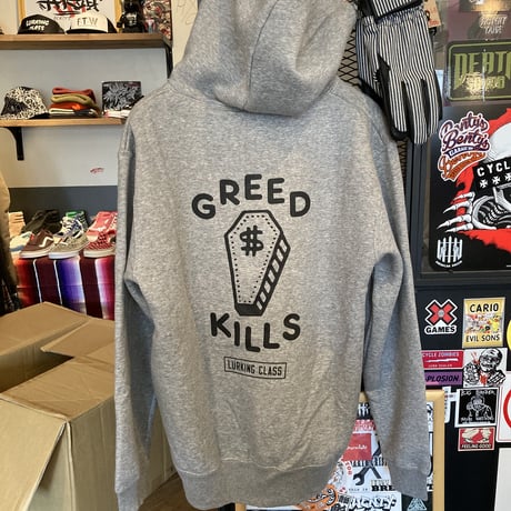 LURKING CLASS GREED KILLS HOOD