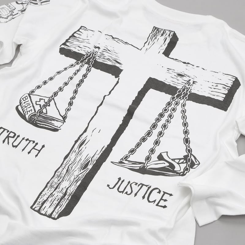 SAINT MICHAEL 十字架プリントロングスリーブ T シャツ SAINT MICHAEL 十字架プリントロングスリーブ T シャツ