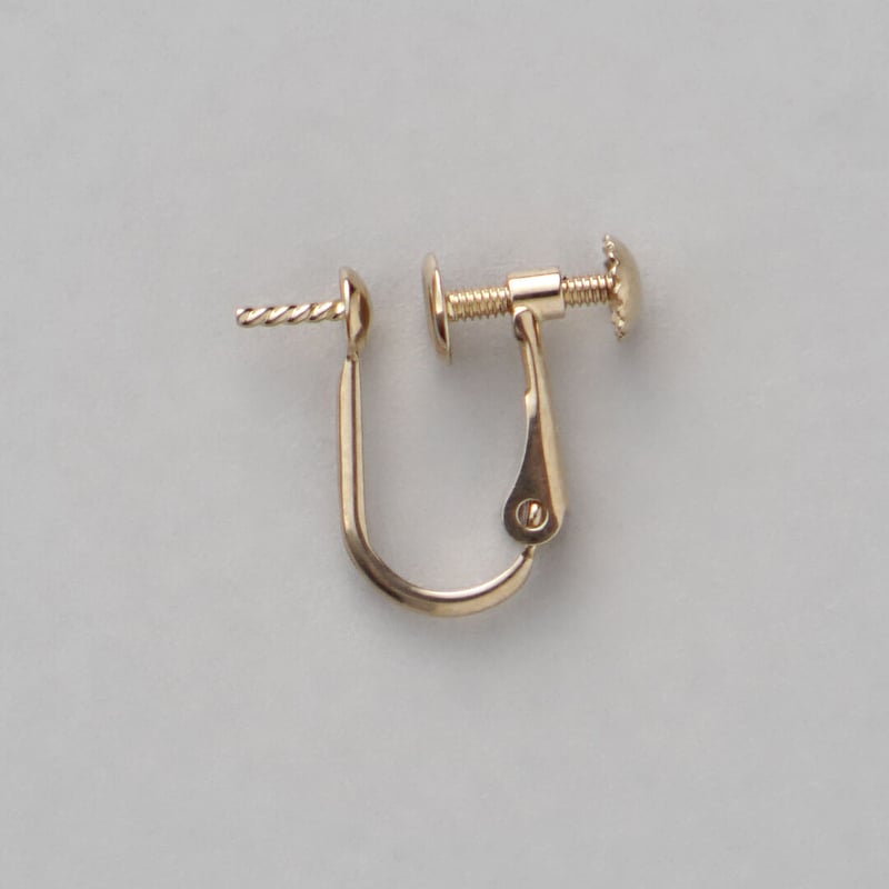 K14WGイヤリング金具ネジバネ式【新品】【予備クッションおまけ】※取付無料 K14WG イヤリング金具 ネジバネ式【新品】【予備クッションおまけ