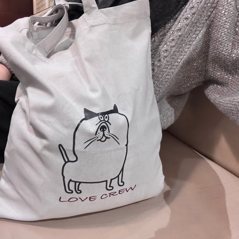 lc doodles】cat tote bag 猫柄シンプルトートバッグ | LOVE CREW