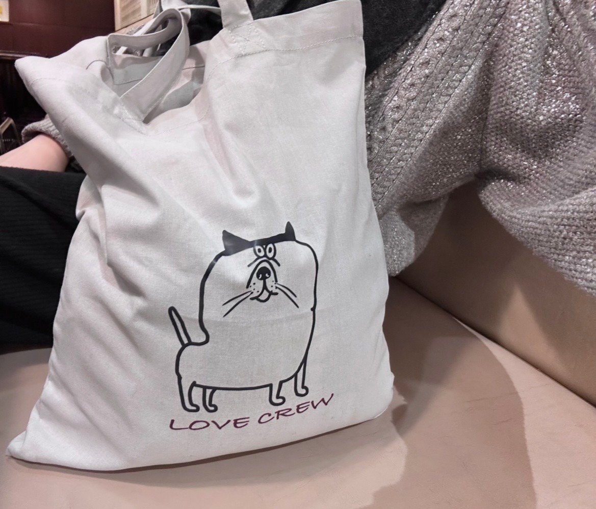 lc doodles】cat tote bag 猫柄シンプルトートバッグ | LOVE CREW
