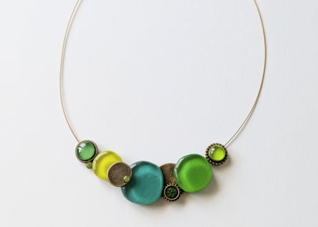 🇫🇷【Nathalie】5CIRCLES+3Swarovski/ネックレス
