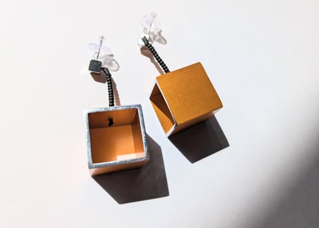 🇬🇷【Christina】3D SQUARE mini/ピアス