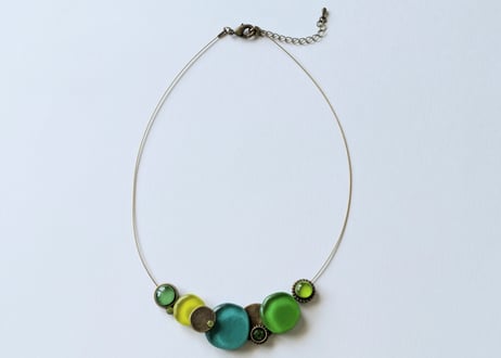 🇫🇷【Nathalie】5CIRCLES+3Swarovski/ネックレス