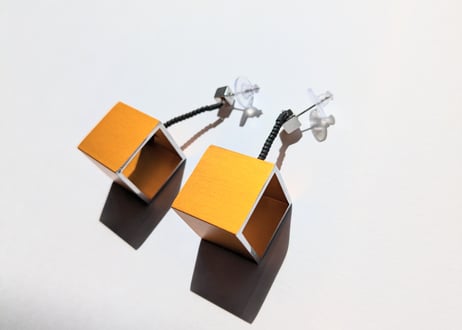 🇬🇷【Christina】3D SQUARE mini/ピアス