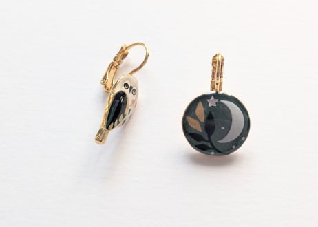 一点物✧スクロールウェーブカービング✧ゴールデンオブシディアンピアス✧14kgf OFFSPRING earhoop, contemporary but classic gold hoop earring