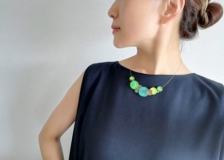 🇫🇷【Nathalie】5CIRCLES+3Swarovski/ネックレス