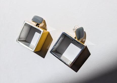 🇬🇷【Christina】3D SQUARE /ピアス