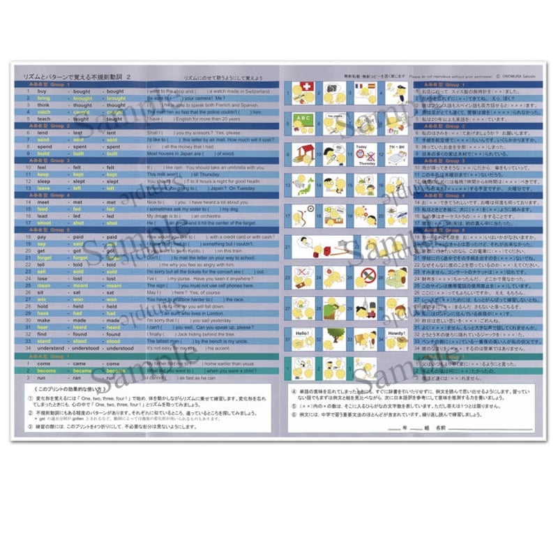 不規則動詞プリント | リヴォルヴのオリジナル教材