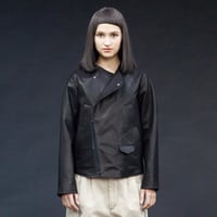 ★ 20AW /my beautiful landlet - Leather Tuck Jacket (BLACK) ★