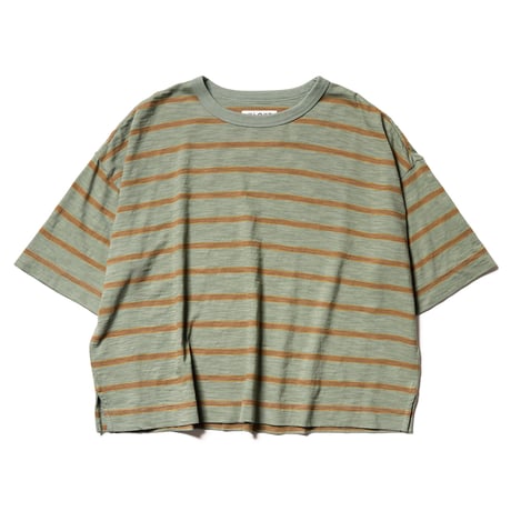 ★ SS26 / KLOKE / OBELISK FEEDER STRIPE TEE / OLIVE TAN STRIPE , Brown Black Lilac Stripe ★