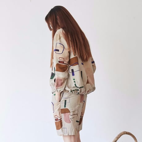 ★ SS21 / DULCAMARA - ライブラリープリントバルーンBL (BEIGE)  ★