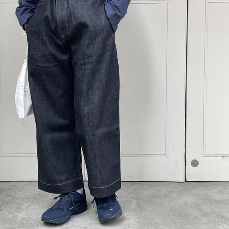 ☆  SS21 / STUDIO NICHOLSON  /  PYAD SUEDE-HEAD SLACK SELVEDGE DENIM PANTS (INDIGO) ☆