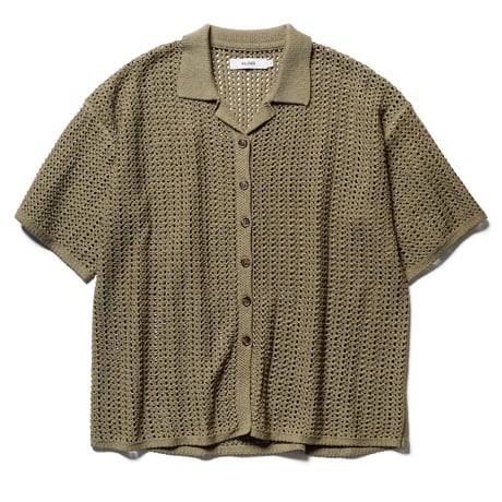 ★ SS26 / KLOKE / Inflect Crochet Shirt (Olive / Ecru)  ★