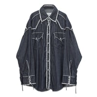 ★ SS22 / tac:tac (タクタク)  / PIPING DENIM SHIRTS  (NAVY) ★
