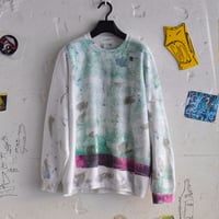 ★ SS21 / SEAN NISH - DAMAGE CREW SWEAT (WHITE)  ★
