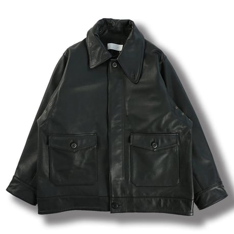 ★ tac:tac (タクタク) /  ASYMMETRY COLLAR LEATHER JACKET(BLACK)  ★ (送料無料)