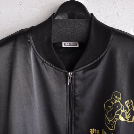 ☆  20SS / WILLY CHAVARRIA  /  SATIN TRACK JACKET (BLACK) ☆(送料無料)