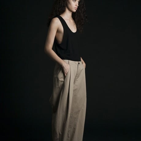 ★ 20SS /my beautiful landlet -  Cotton Linen Patchwork Pants (BEIGE) ★