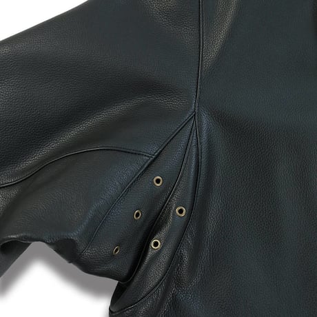 ★ tac:tac (タクタク) /  ASYMMETRY COLLAR LEATHER JACKET(BLACK)  ★ (送料無料)