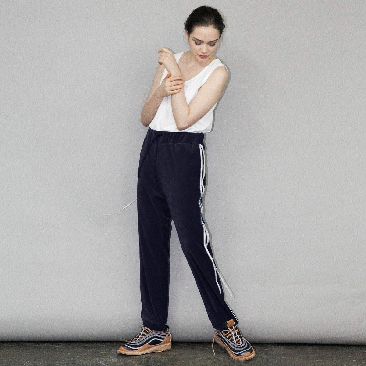 My Beautiful Landlet / SOFT VELOR LINE PANTS/ボトム/1/コットン/BEG/WM04-PT212042 ☆ SS21 / my beautiful landlet - COTTON VELOR LI