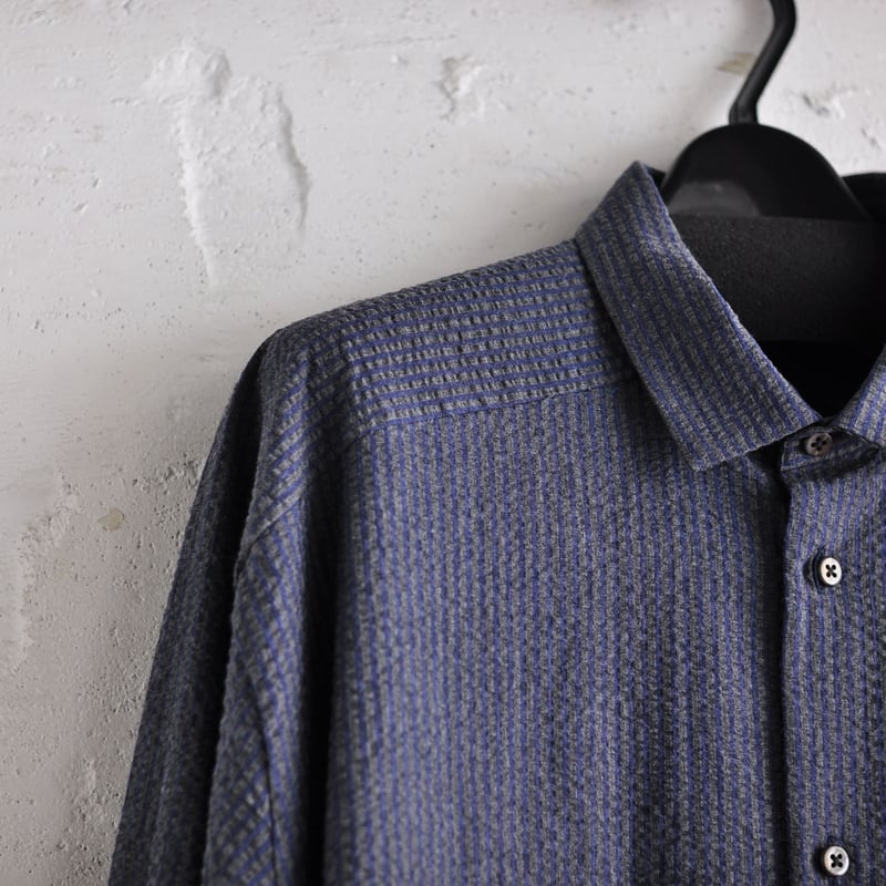 ☆ DULCAMARA - ヨークスリーブシャツ(CHARCOAL × NAVY) SIZE