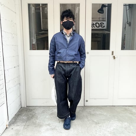 ☆  SS21 / STUDIO NICHOLSON  /  PYAD SUEDE-HEAD SLACK SELVEDGE DENIM PANTS (INDIGO) ☆