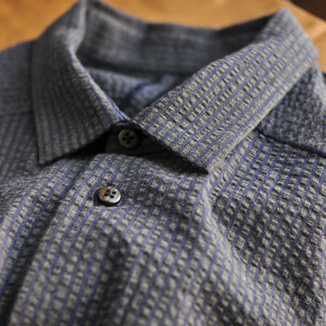 ★ DULCAMARA - ヨークスリーブシャツ(CHARCOAL × NAVY) SIZE 1 ★
