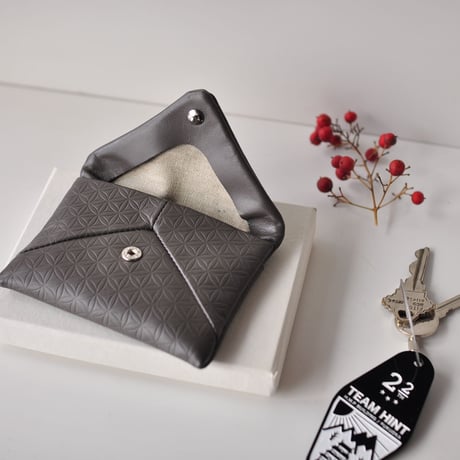 ☆  COSMIC WONDER  /  Flower of life Light leather coin case (GRAY) ☆