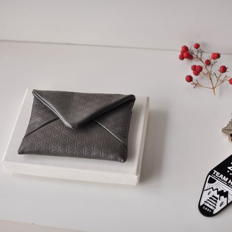 ☆  COSMIC WONDER  /  Flower of life Light leather coin case (GRAY) ☆