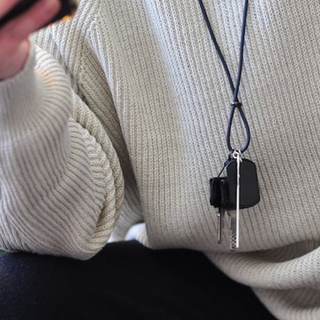 ★  TEAM HINT別注 NL (ニール) /   LEATHER DOGTAG ネックレス (BLACK)★