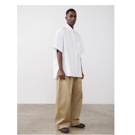 ☆  20SS / STUDIO NICHOLSON  /  "BEN" Peached Cotton Twill Volume Pleat Pant  (TAN) ☆