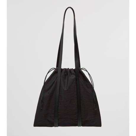 ★ Building Block / Drawstring Tote in Black Crinkle★