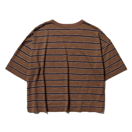 ★ SS26 / KLOKE / OBELISK FEEDER STRIPE TEE / OLIVE TAN STRIPE , Brown Black Lilac Stripe ★