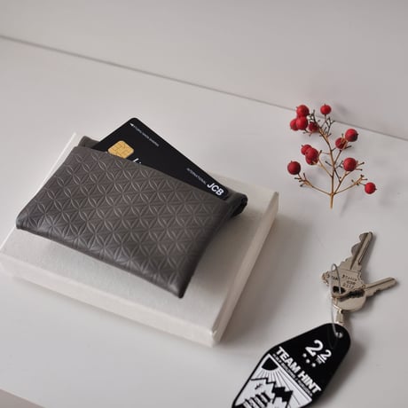 ☆  COSMIC WONDER  /  Flower of life Light leather coin case (GRAY) ☆