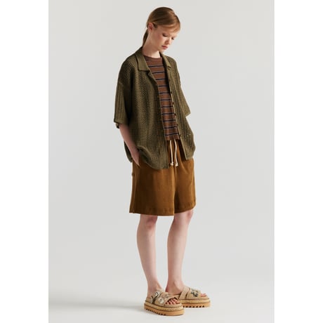 ★ SS26 / KLOKE / Inflect Crochet Shirt (Olive / Ecru)  ★
