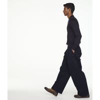 ☆  SS21 / STUDIO NICHOLSON  /  SORTE － PEACHED COTTON TWILL CLASSIC VOLUME PLEAT PANTS (DARK NAVY) ☆