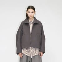 ★ AW21 / my beautiful landlet - PECOLAMB DOUBLE BEAVER WOOL HI-NECK ZIP BLOUSON★