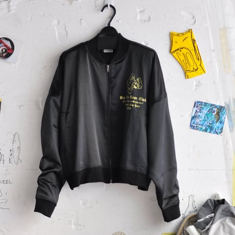 ☆  20SS / WILLY CHAVARRIA  /  SATIN TRACK JACKET (BLACK) ☆(送料無料)